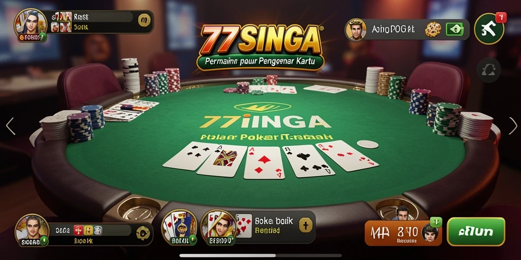 Screenshot gameplay Poker 77SINGA yang seru dan menarik.