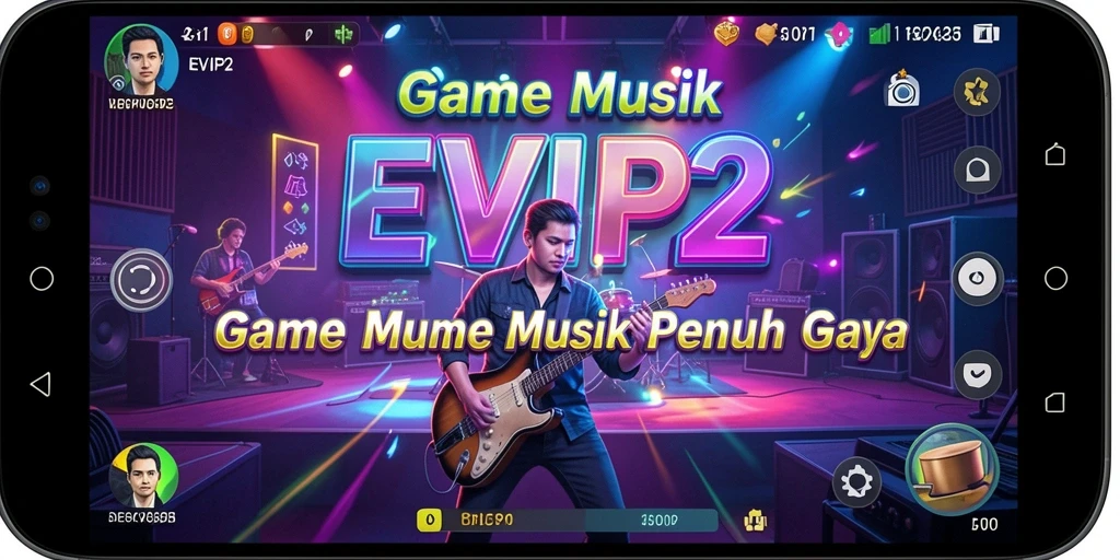 Screenshot gameplay EVIP2 menampilkan pengalaman musik yang interaktif dan menyenangkan.