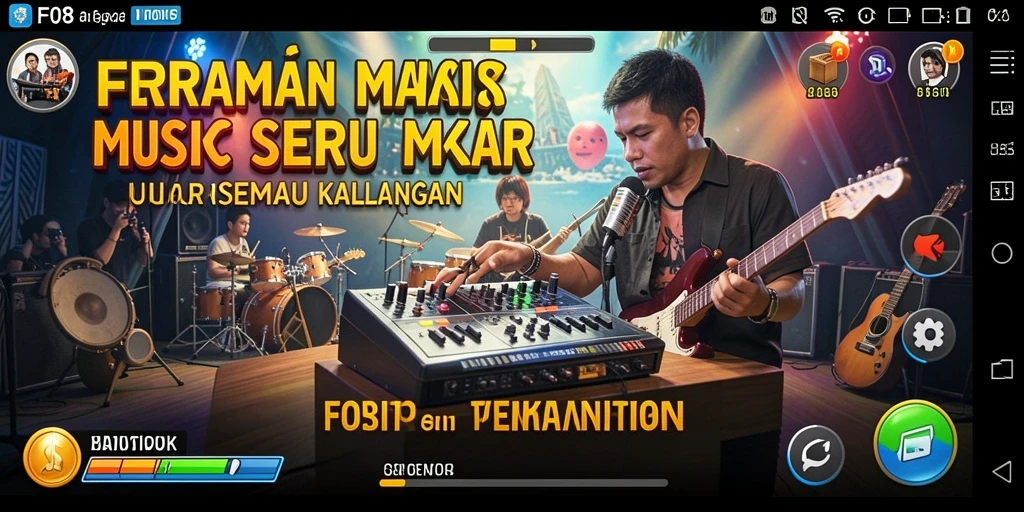 Tampilan menarik dari gameplay F08 yang penuh musik.