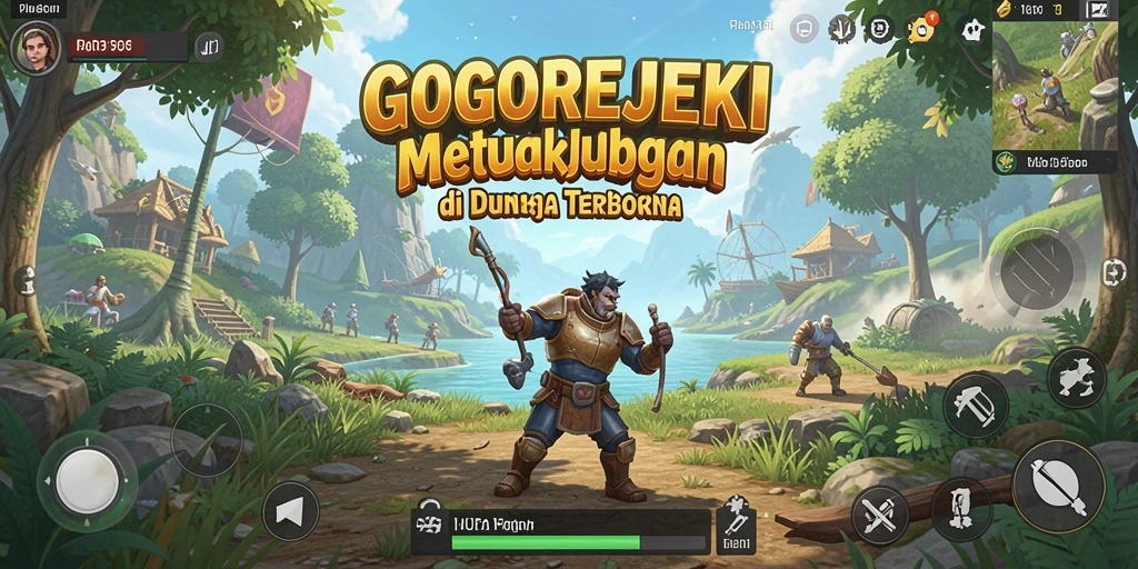 Screenshot dari gameplay Open World GOGOREJEKI dengan pemandangan yang menakjubkan.