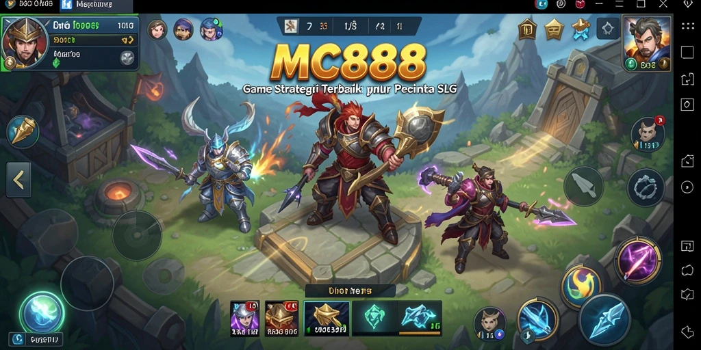 Tangkapan layar gameplay MC888 yang menampilkan pertempuran taktis dan strategi mendalam.