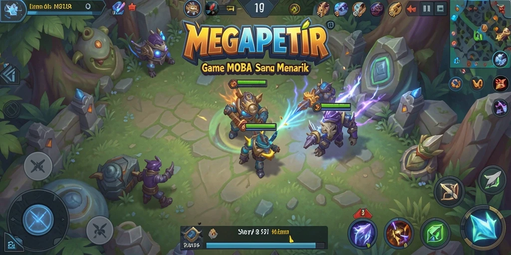 Tampilan seru dalam pertempuran MOBA di MEGAPETIR.