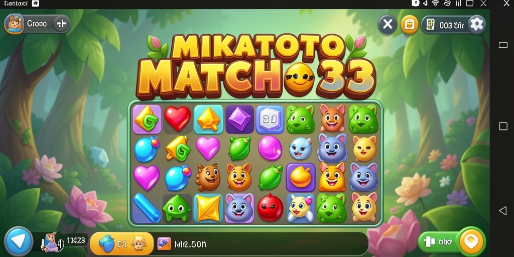 Tampilan gameplay MIKATOTO dengan objek berwarna-warni yang memikat.