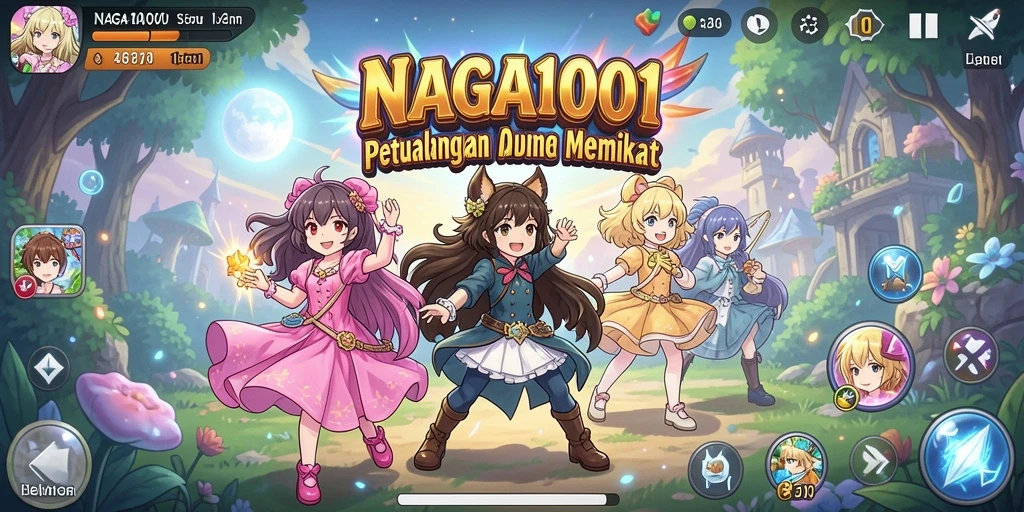 Screenshot NAGA1001 menunjukkan karakter anime dalam pertempuran seru.