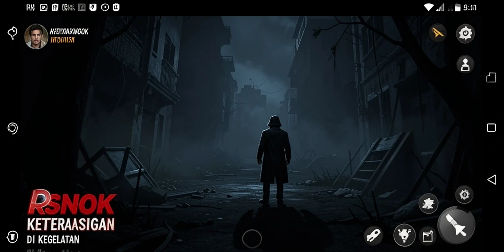 Screenshot utama RSNOK menampilkan suasana gameplay Horror yang mencekam.